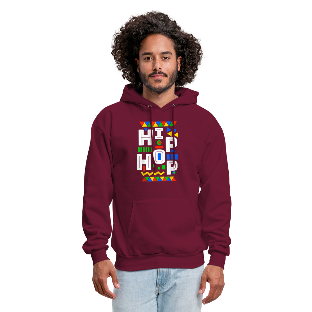 80s HipHop Men's Hoodie - burgundy