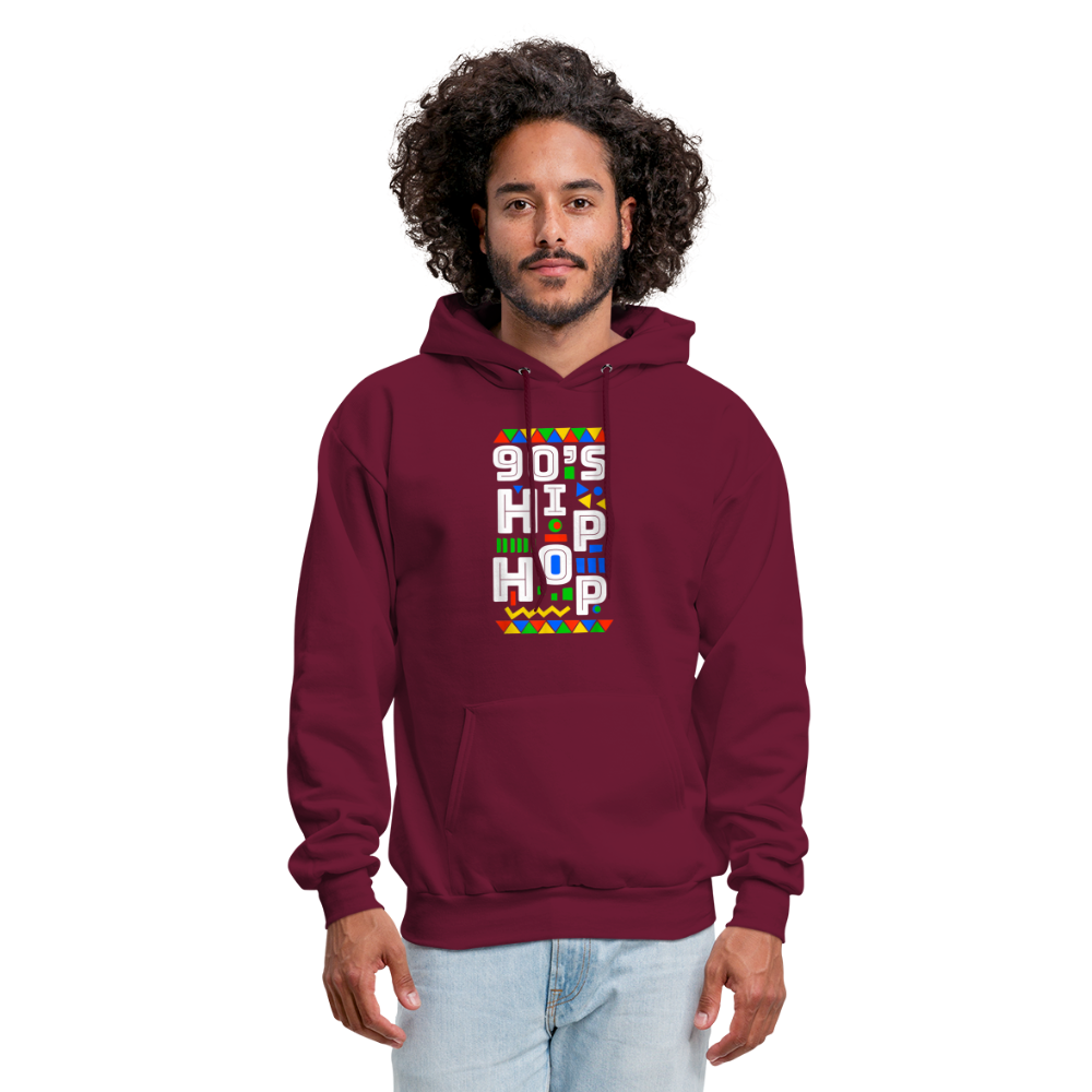 90s Hip Hop Hoodie - burgundy