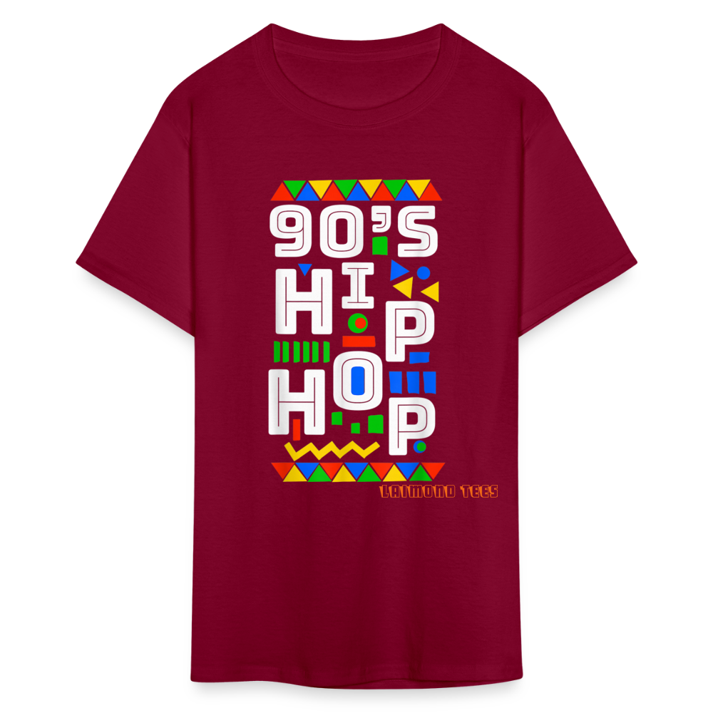 90s Hip Hop Unisex Classic T-Shirt - burgundy
