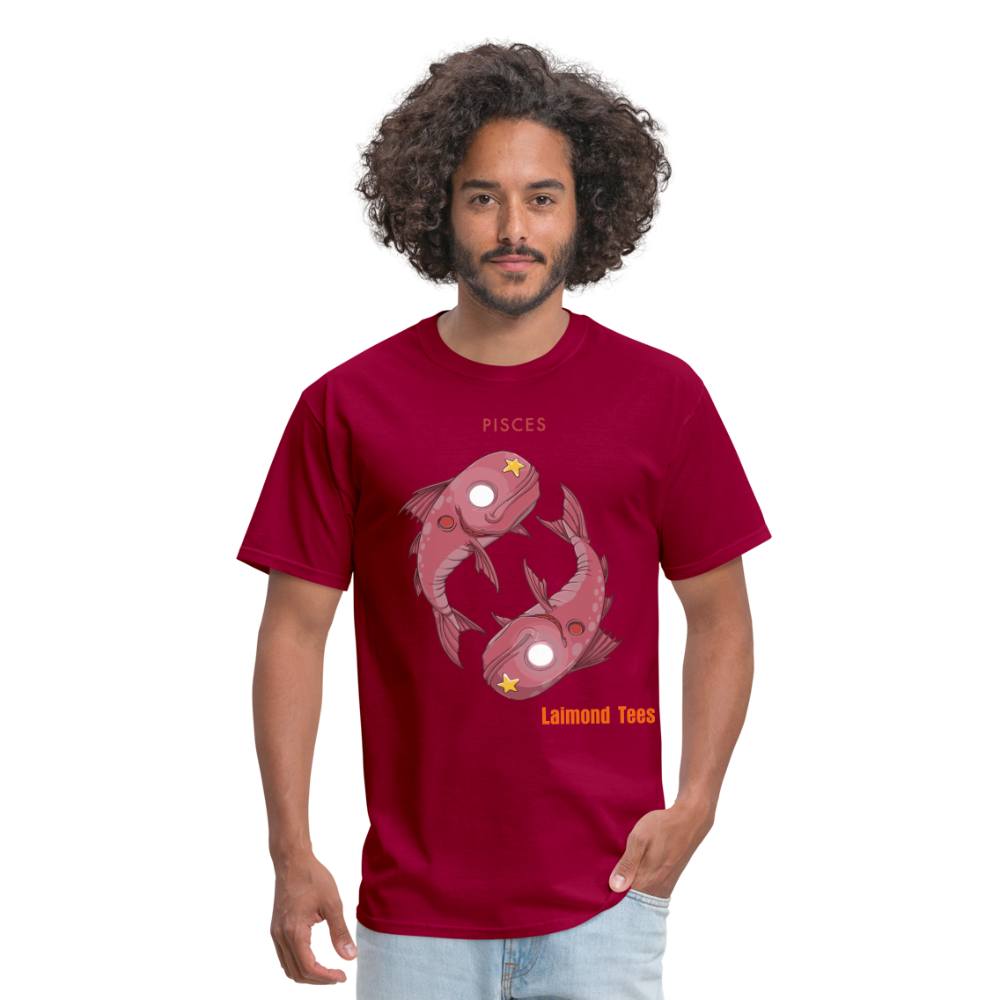 Pisces/Unisex Classic T-Shirt - dark red