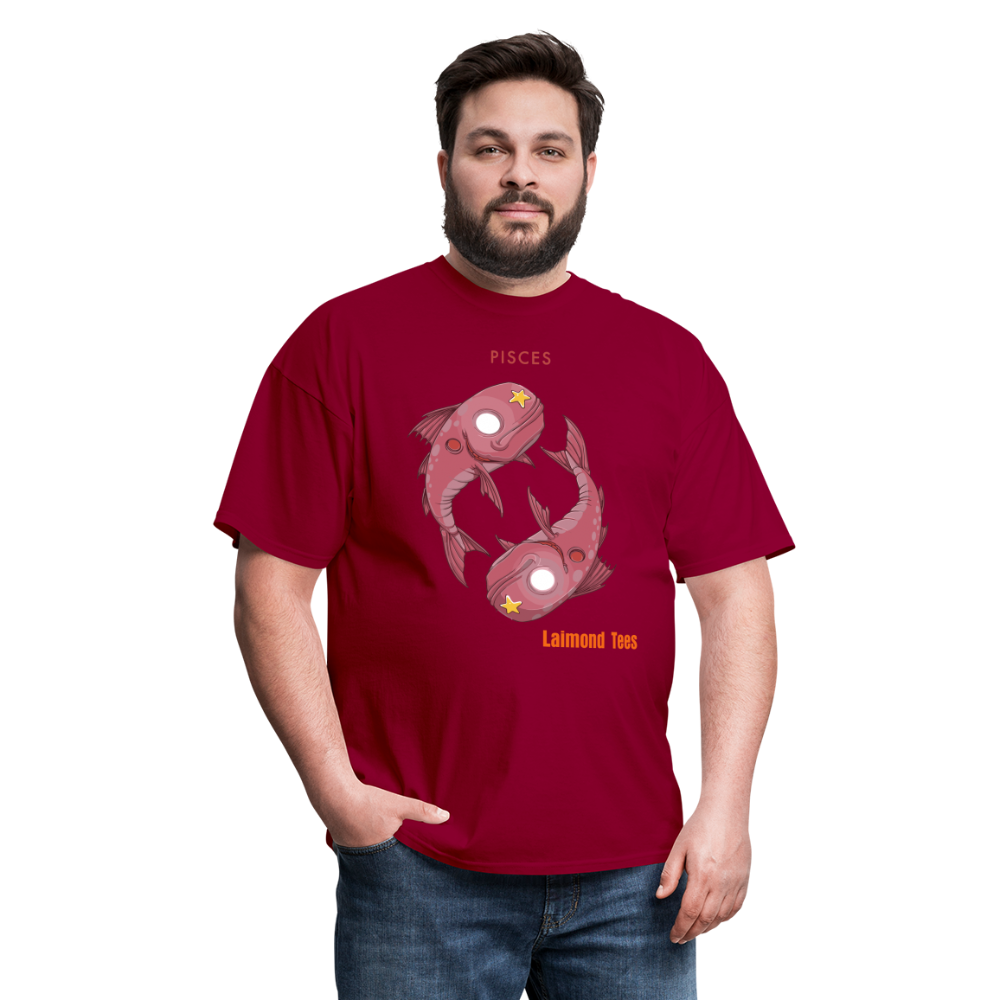 Pisces/Unisex Classic T-Shirt - dark red