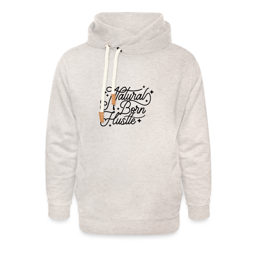"NBH" Shawl Collar Hoodie - heather oatmeal