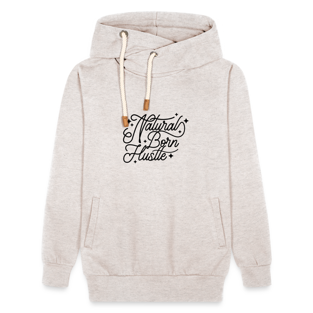"NBH" Shawl Collar Hoodie - heather oatmeal