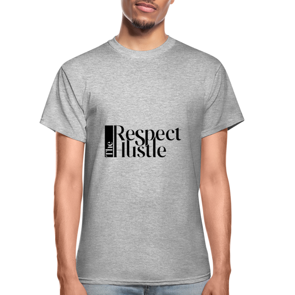 "Respect the Hustle" Gildan Ultra Cotton Adult T-Shirt - heather gray