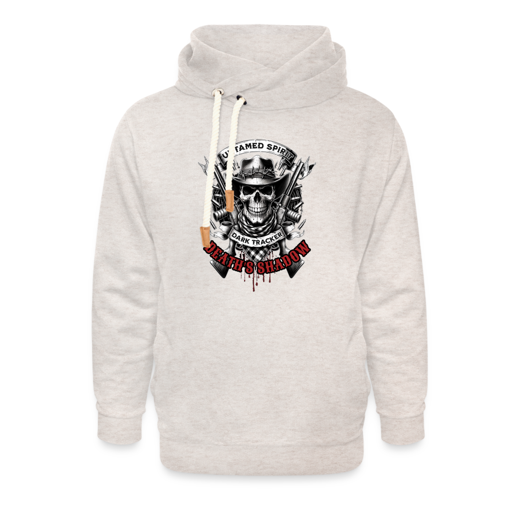 "Deaths Shadow" Shawl Collar Hoodie - heather oatmeal