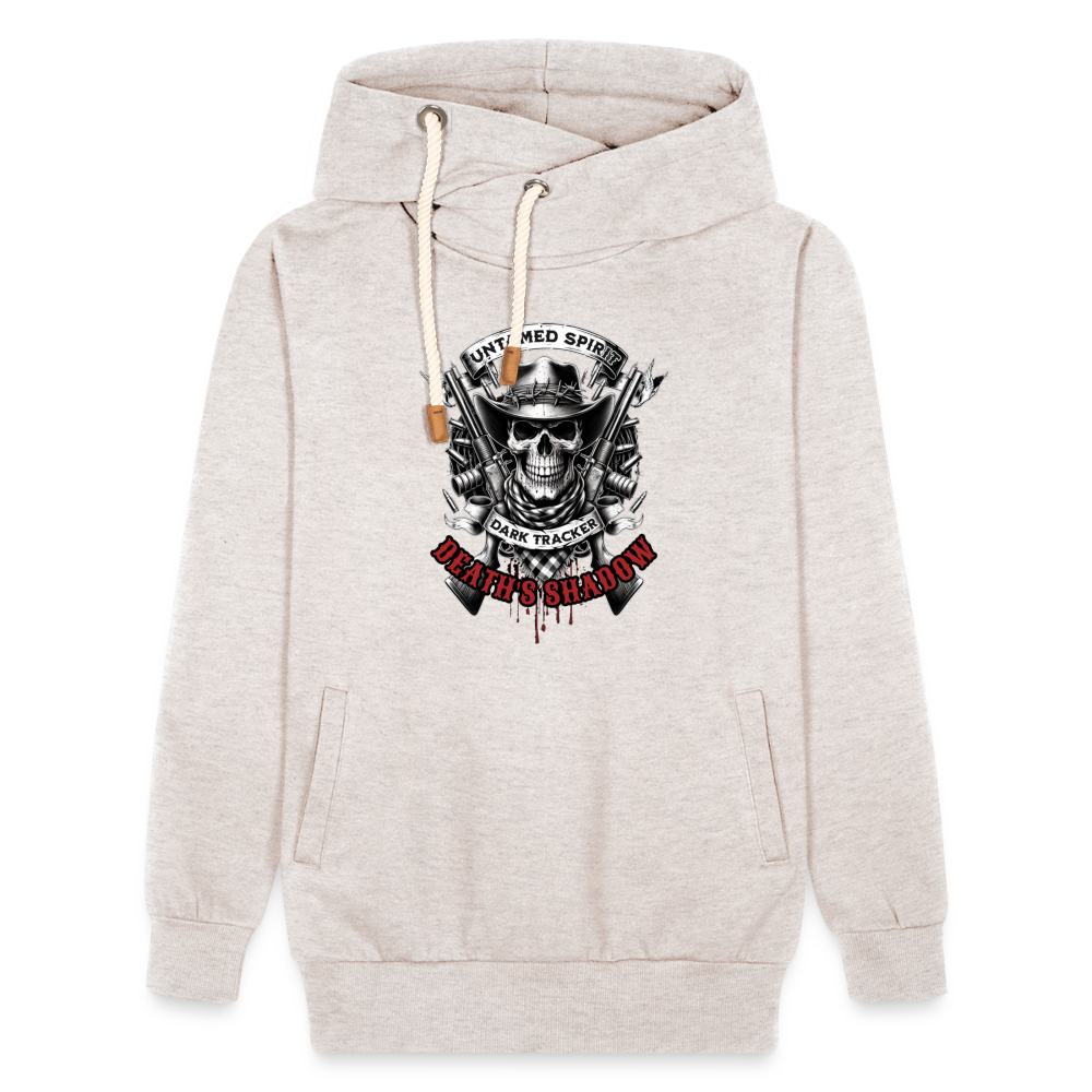 "Deaths Shadow" Shawl Collar Hoodie - heather oatmeal