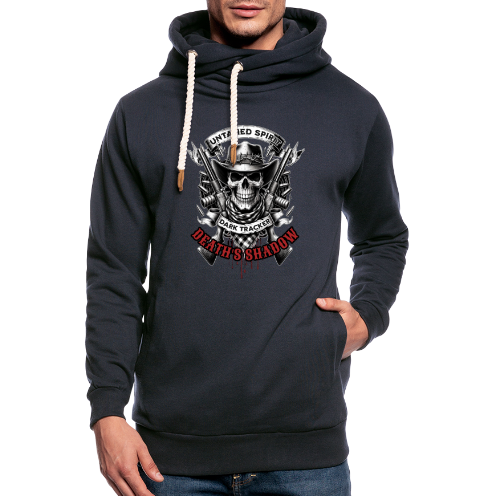 "Deaths Shadow" Shawl Collar Hoodie - navy