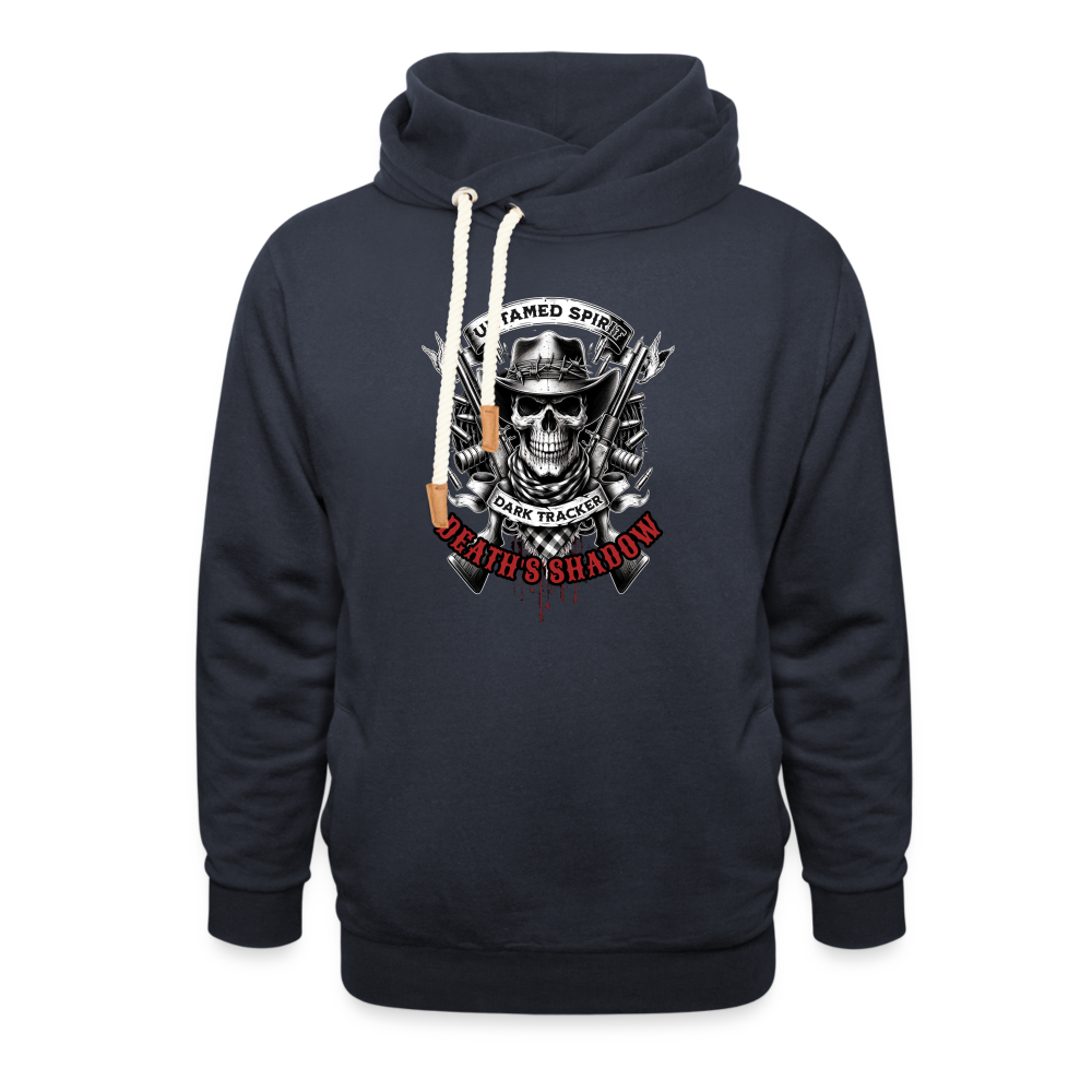 "Deaths Shadow" Shawl Collar Hoodie - navy