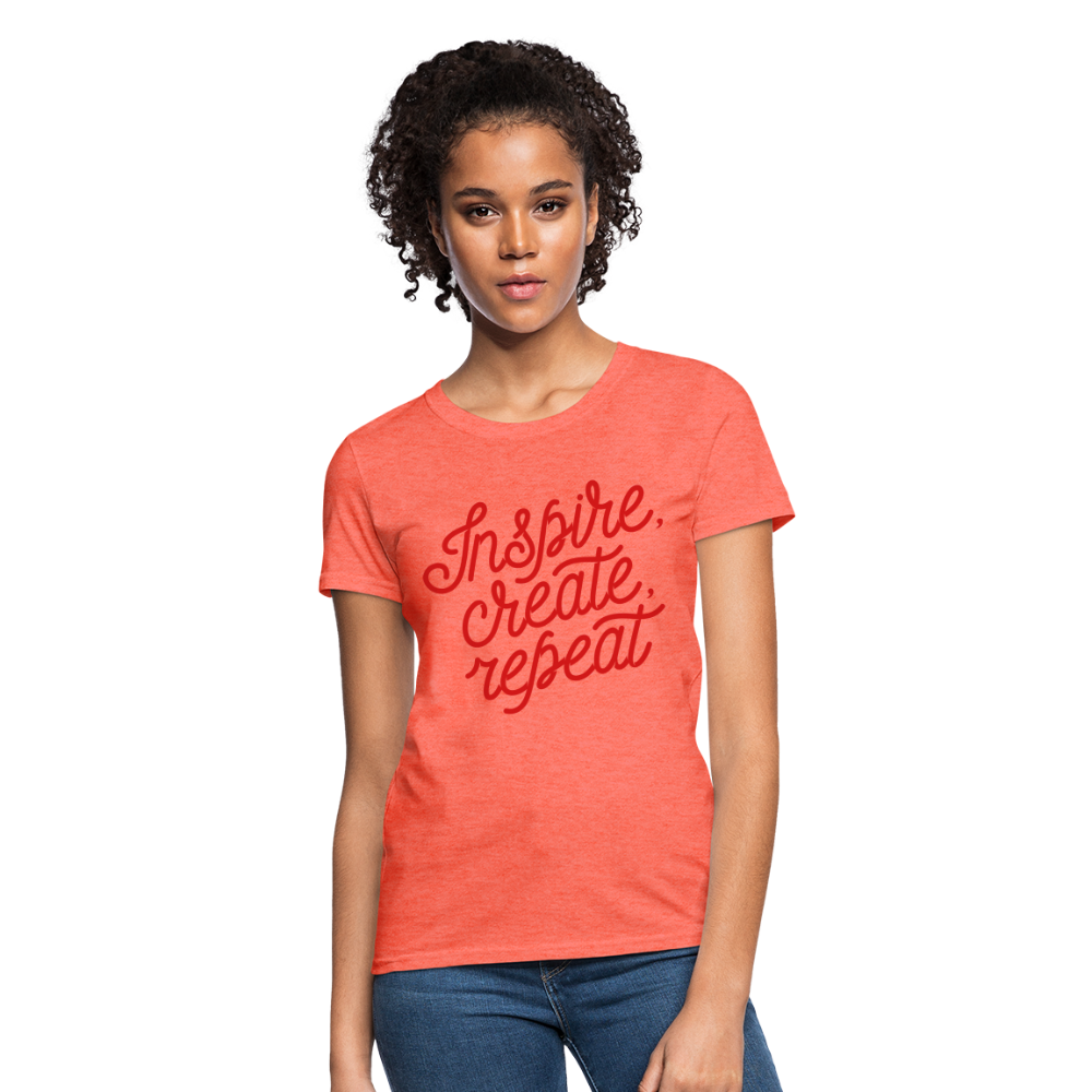 Women's T-Shirt/Inspire - heather coral