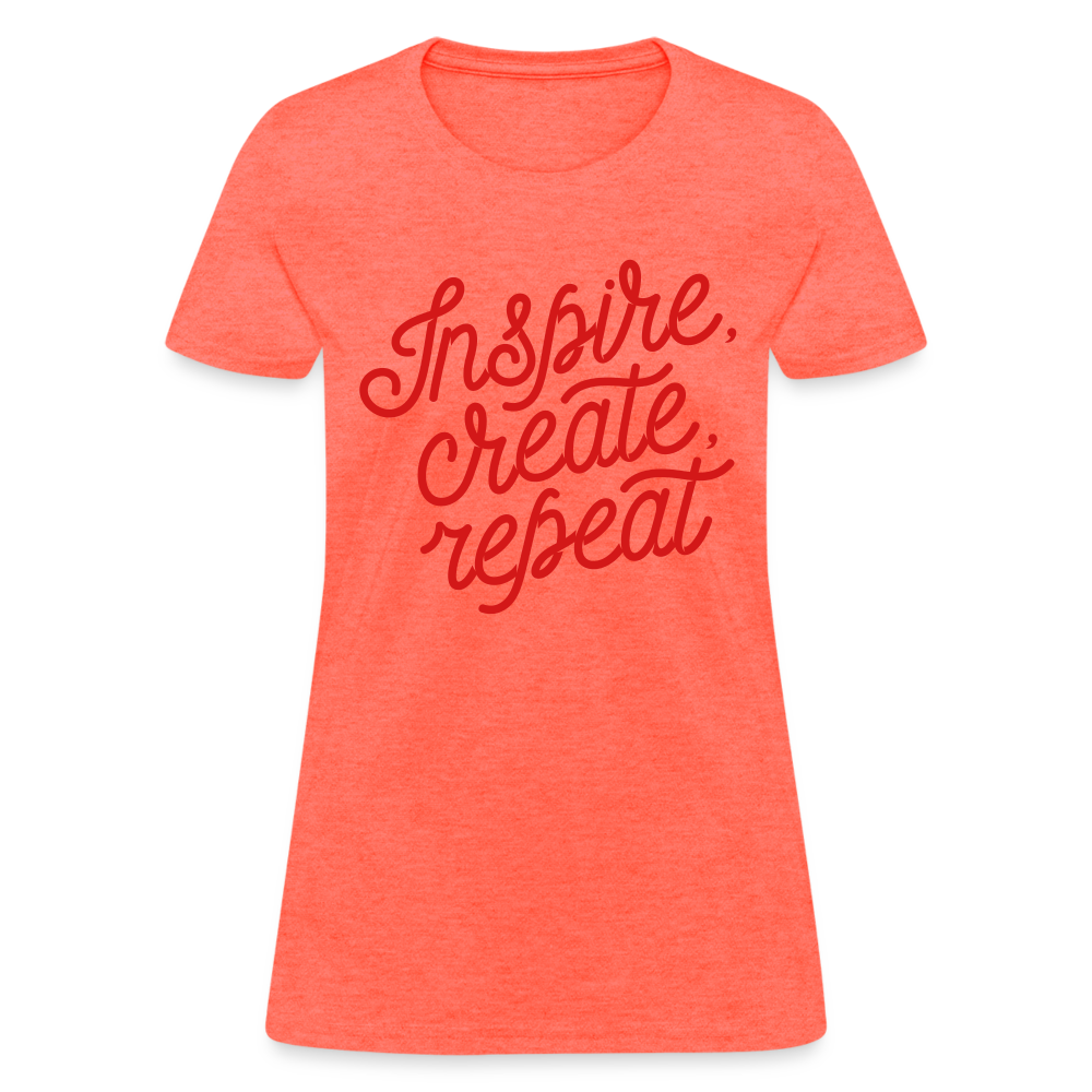 Women's T-Shirt/Inspire - heather coral