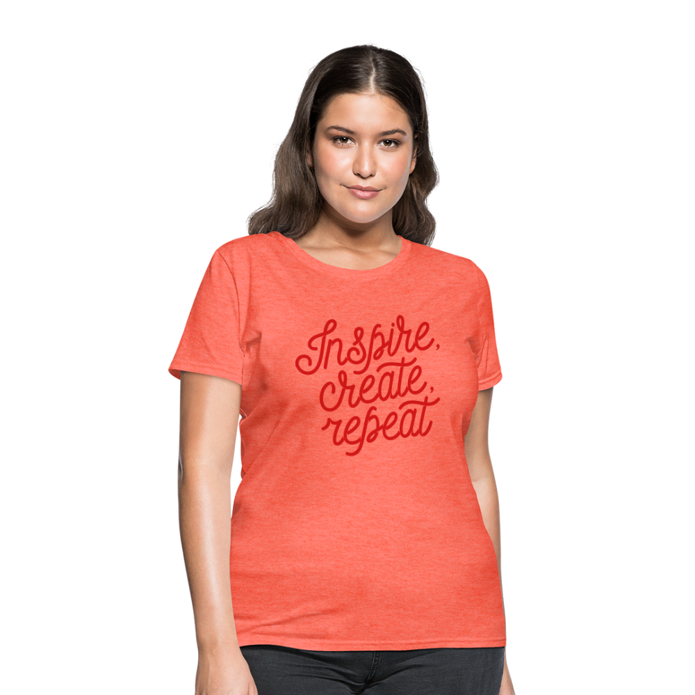 Women's T-Shirt/Inspire - heather coral