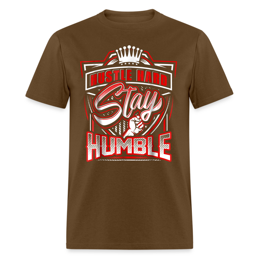 Hustle Hard, Stay Humble T-Shirt - brown