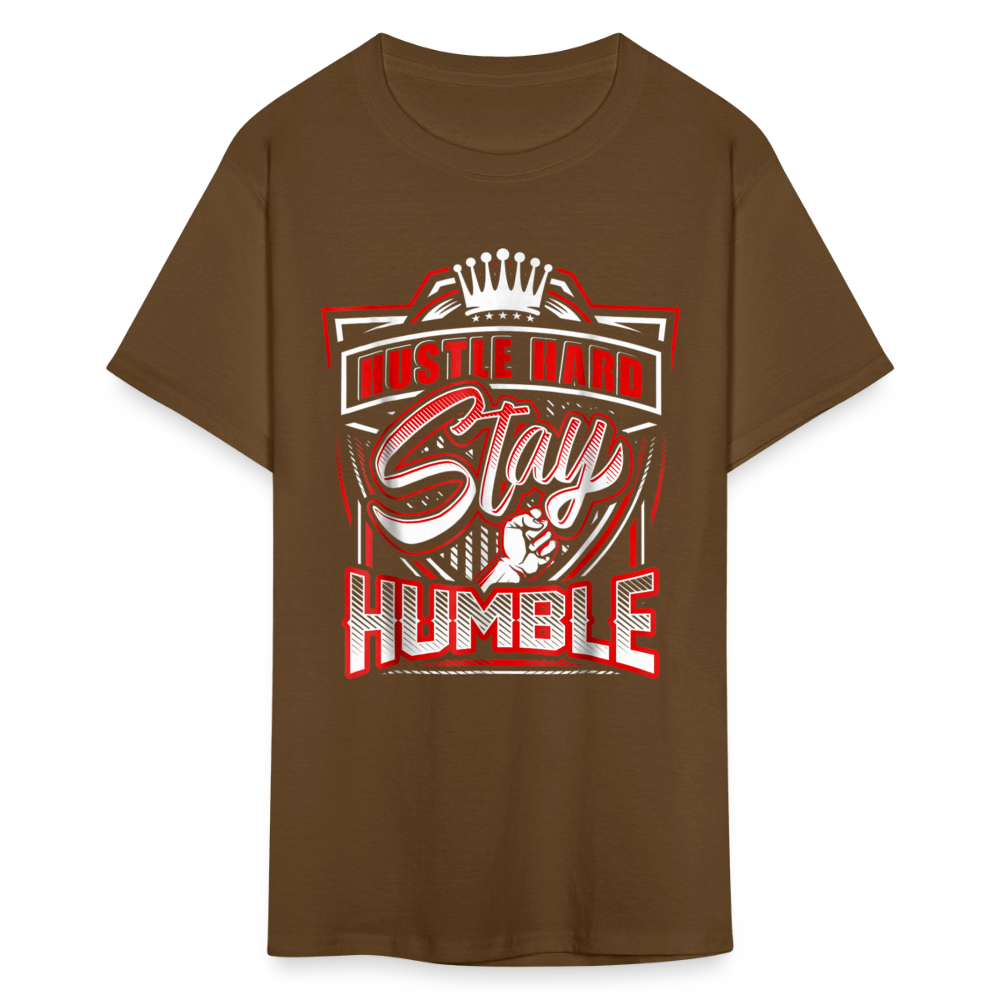 Hustle Hard, Stay Humble T-Shirt - brown