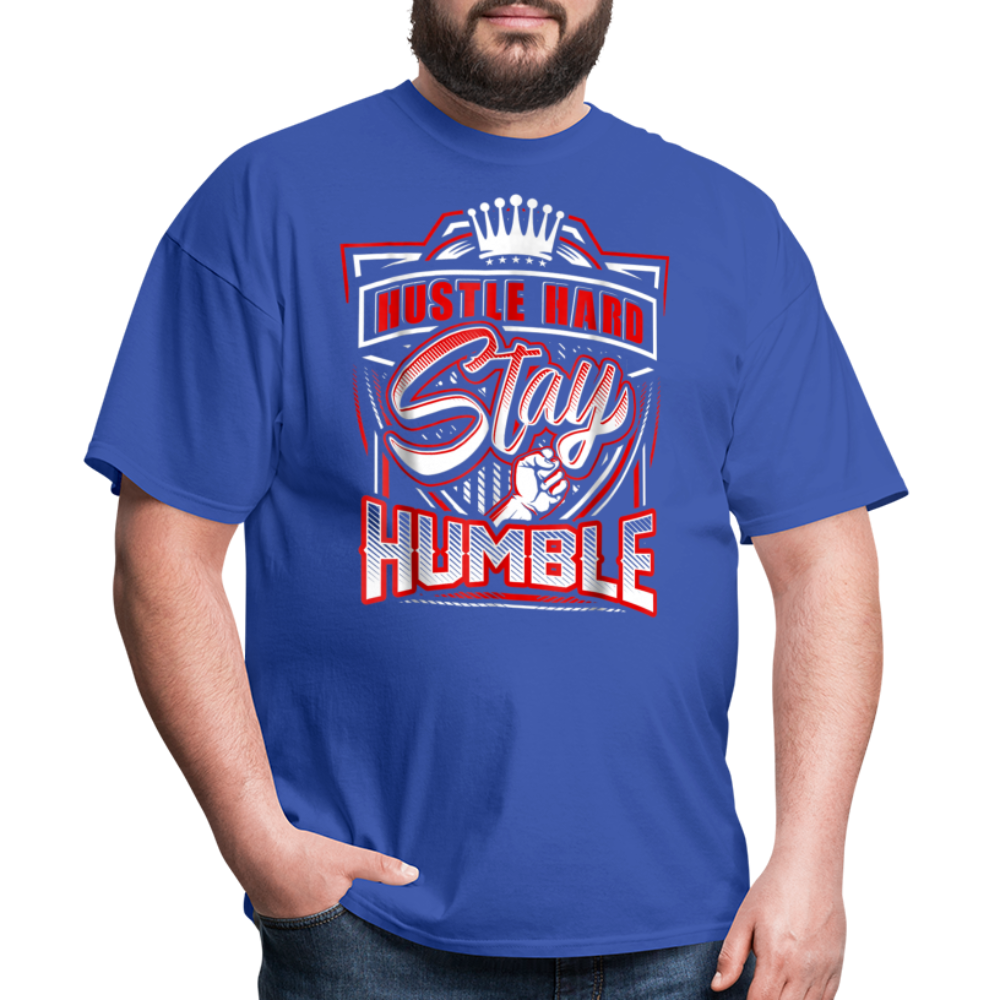 Hustle Hard, Stay Humble T-Shirt - royal blue