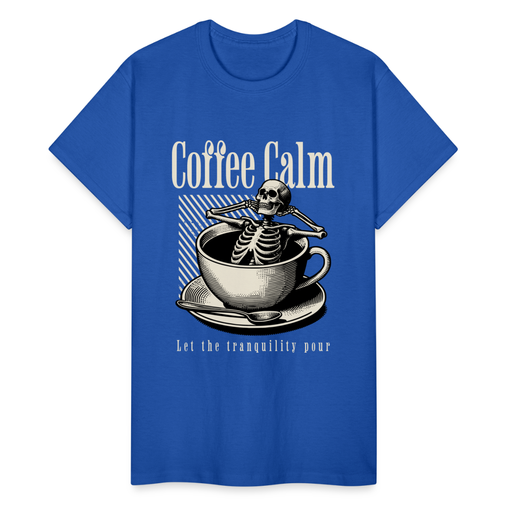 "Coffee Calm" Gildan Ultra Cotton Adult T-Shirt - royal blue