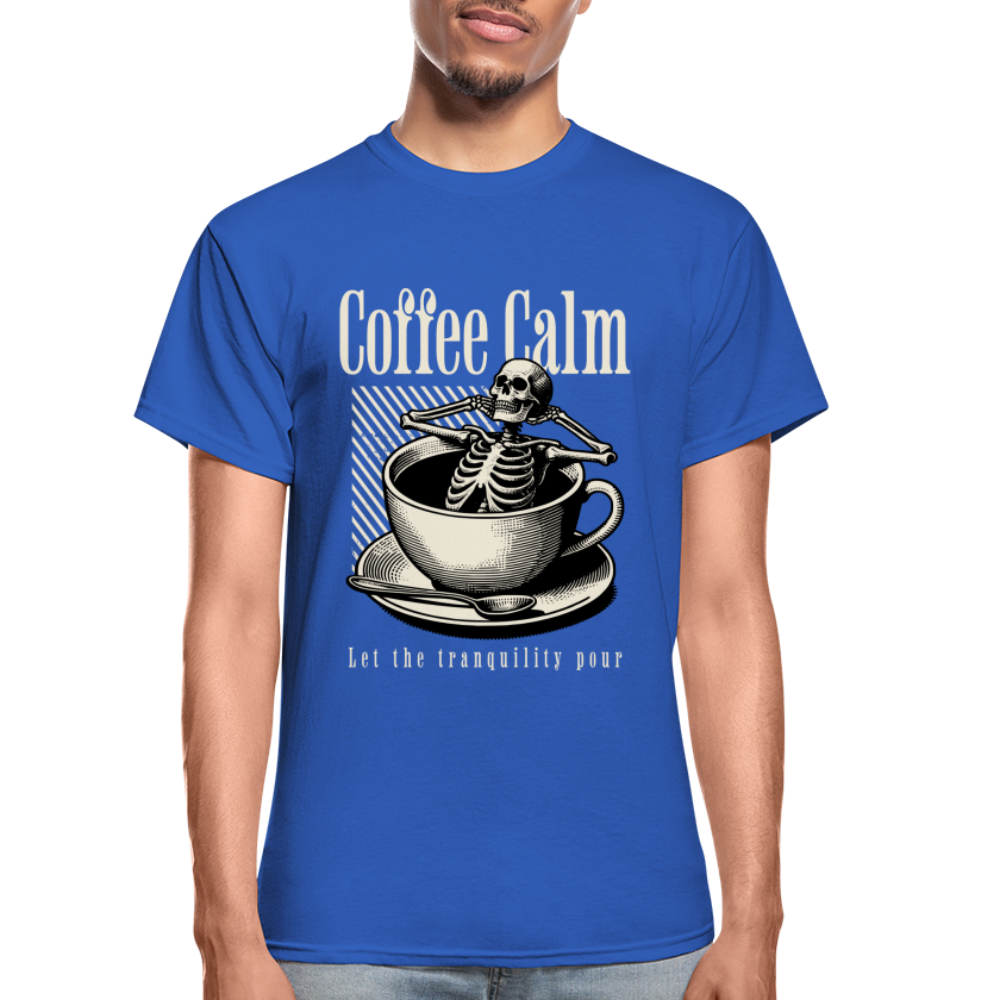 "Coffee Calm" Gildan Ultra Cotton Adult T-Shirt - royal blue