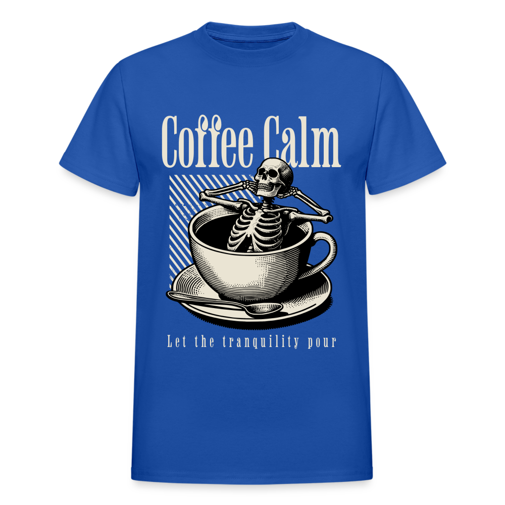 "Coffee Calm" Gildan Ultra Cotton Adult T-Shirt - royal blue