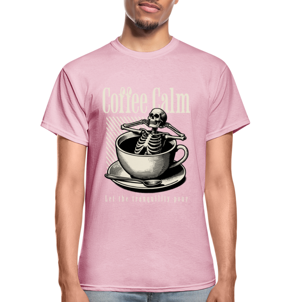 "Coffee Calm" Gildan Ultra Cotton Adult T-Shirt - light pink