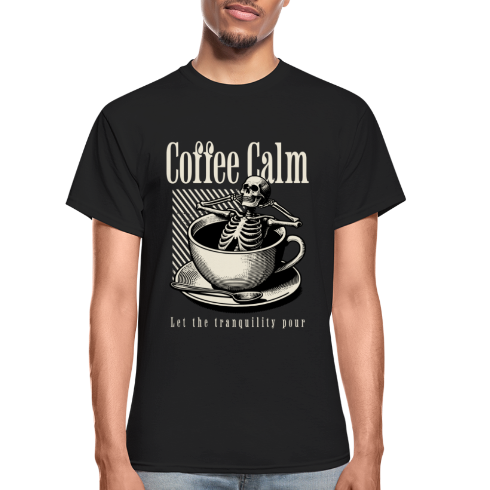 "Coffee Calm" Gildan Ultra Cotton Adult T-Shirt - black