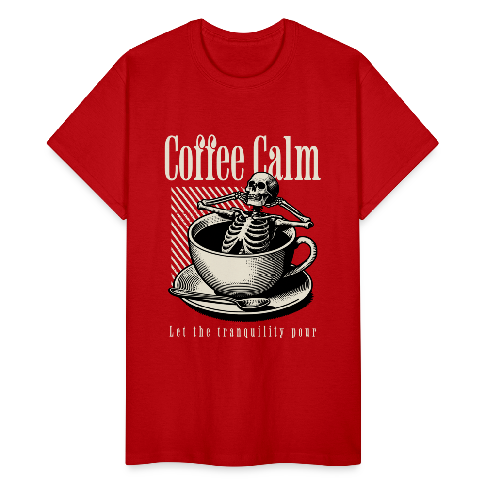 "Coffee Calm" Gildan Ultra Cotton Adult T-Shirt - red