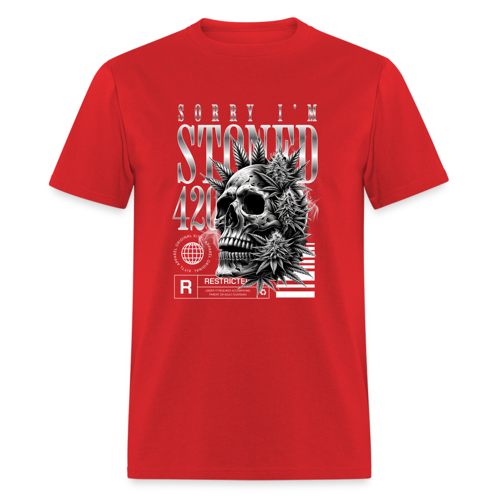 "Sorry I'm Stoned" Unisex Classic T-Shirt - red