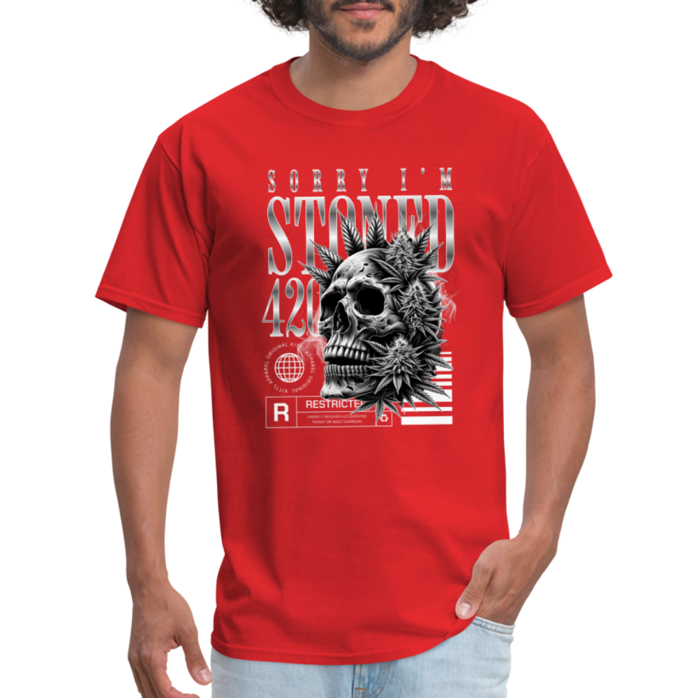 "Sorry I'm Stoned" Unisex Classic T-Shirt - red