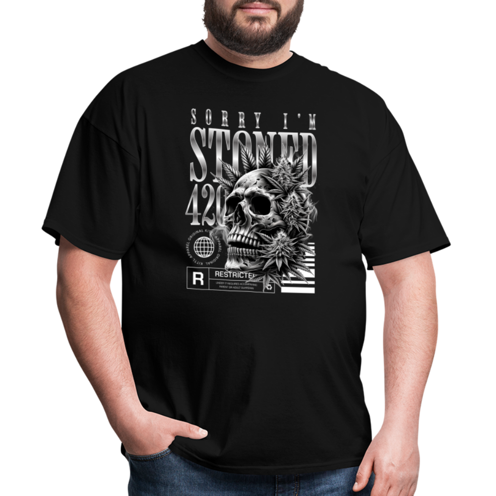 "Sorry I'm Stoned" Unisex Classic T-Shirt - black