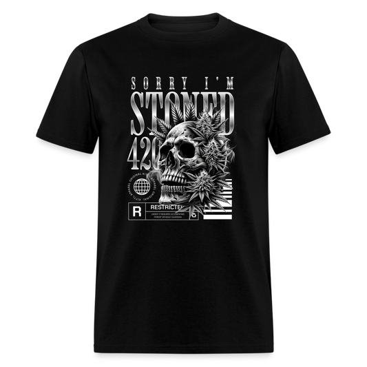 "Sorry I'm Stoned" Unisex Classic T-Shirt - black