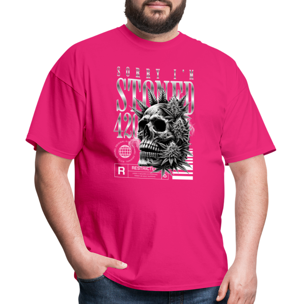 "Sorry I'm Stoned" Unisex Classic T-Shirt - fuchsia