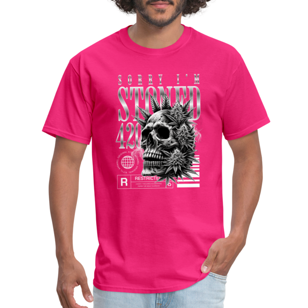 "Sorry I'm Stoned" Unisex Classic T-Shirt - fuchsia