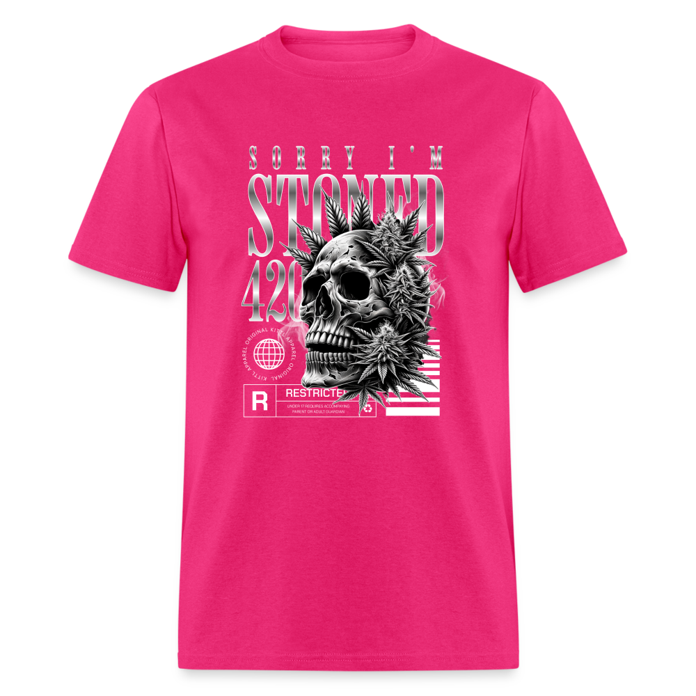 "Sorry I'm Stoned" Unisex Classic T-Shirt - fuchsia