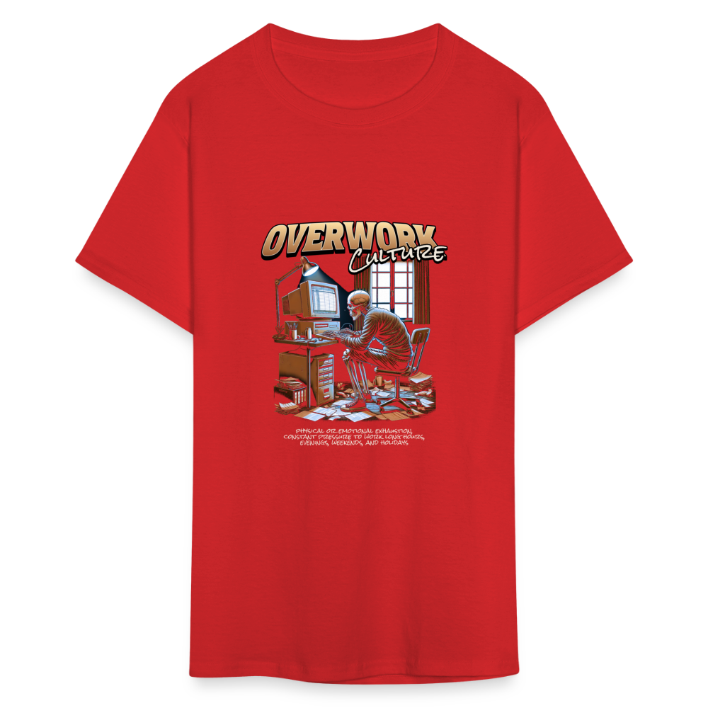 "Overwork Culture" Unisex Classic T-Shirt - red