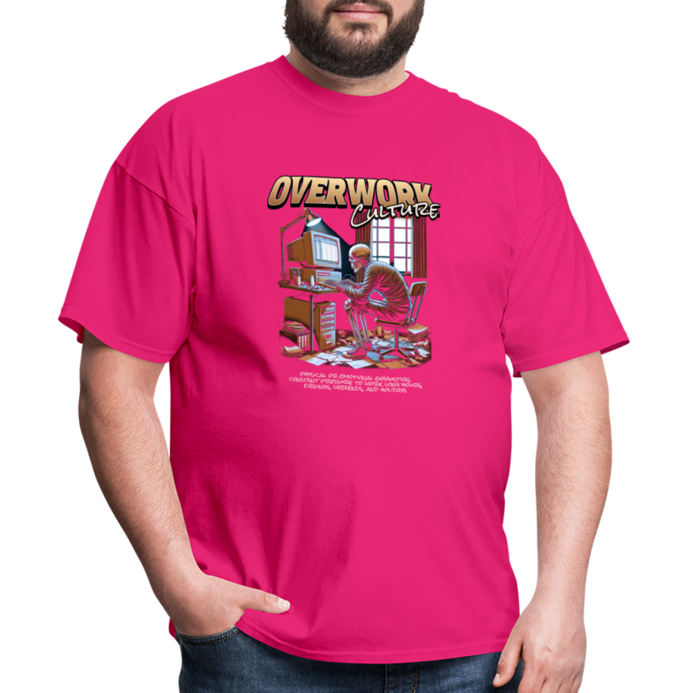 "Overwork Culture" Unisex Classic T-Shirt - fuchsia