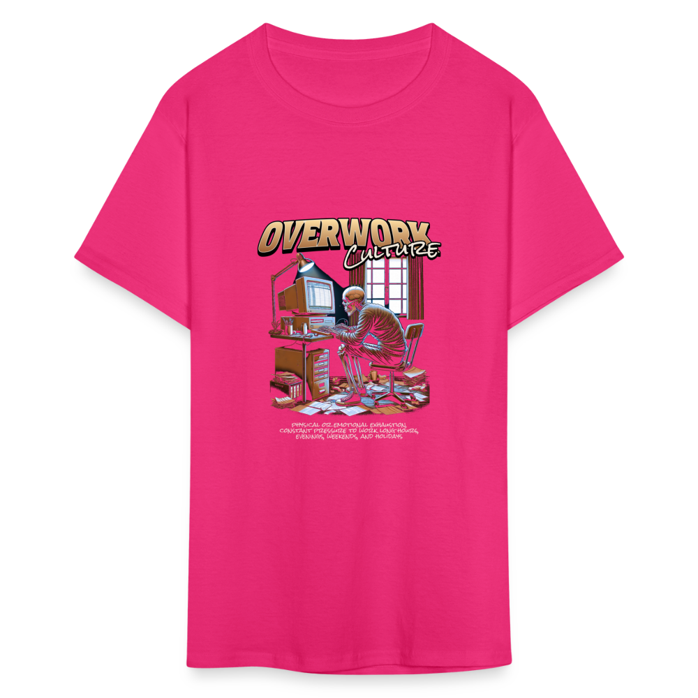 "Overwork Culture" Unisex Classic T-Shirt - fuchsia