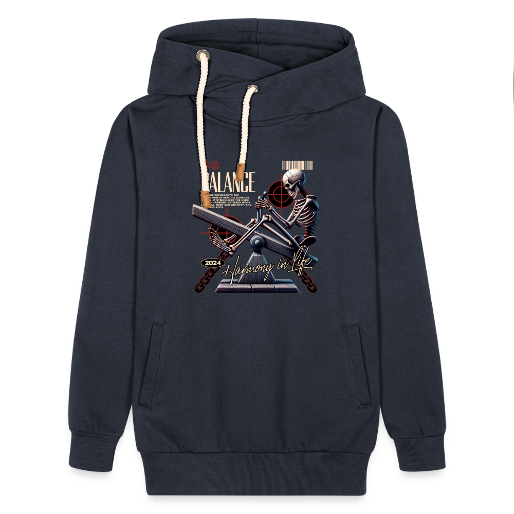 "Balance" Shawl Collar Hoodie - navy